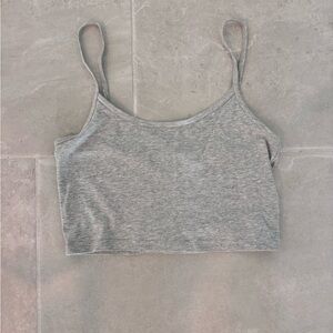 Aritzia Grey Cropped Tank Top